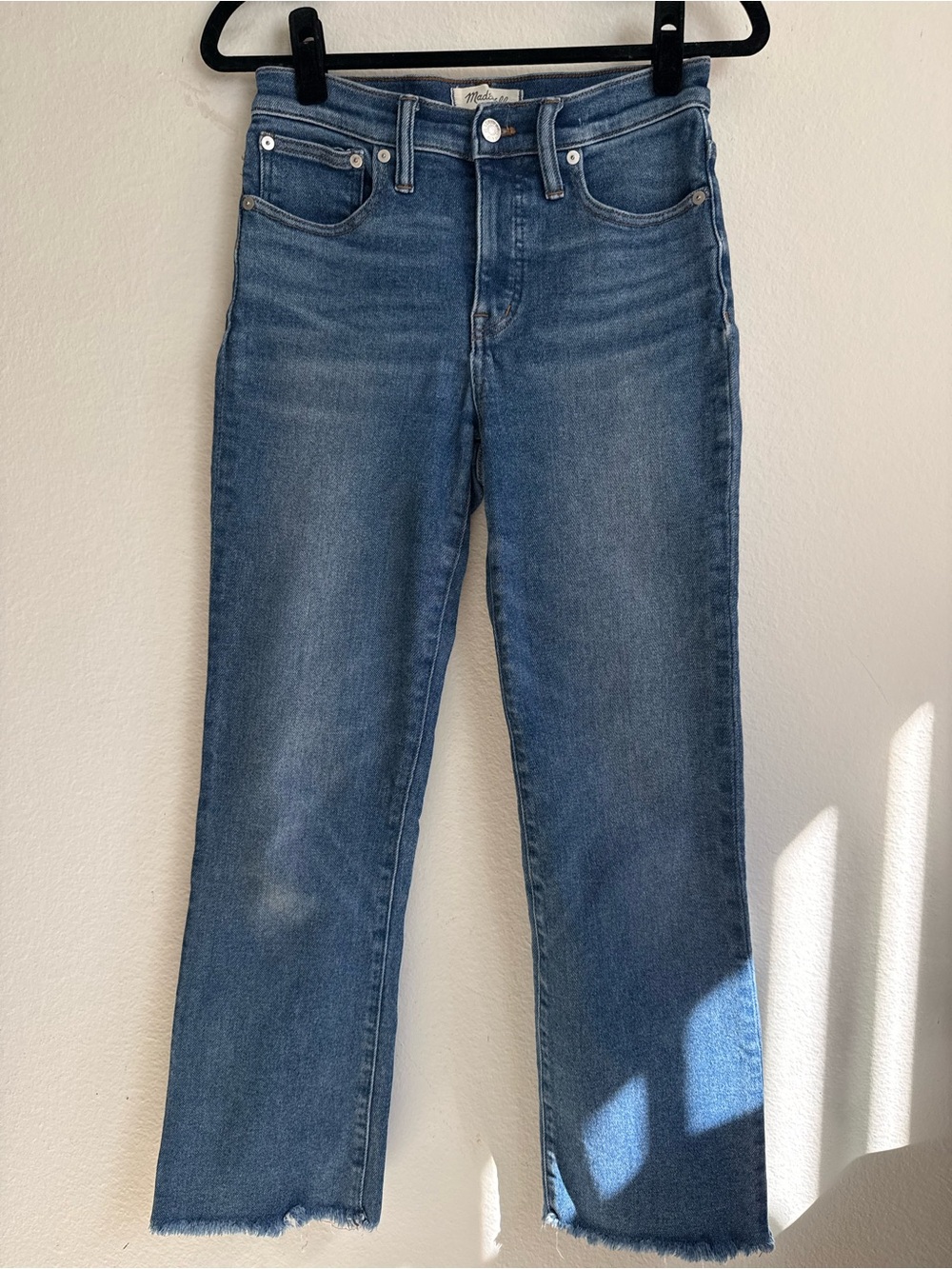 Madewell Cali Demi-Boot Raw Hem Cropped Jeans Size 26